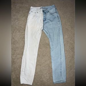 Adika Split White and Blue Denim Jeans Size Small